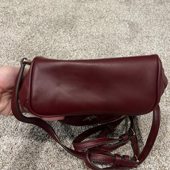 Kate Spade Natalia Mini Convertible Cherrywood Quilted Leather Cherry Red